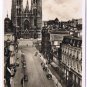 Belgium Postcard Brussels Cathedral & St Gudule Street Old Cars