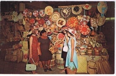 Kingston Jamaica Postcard Straw Section Victoria Crafts Market West Indies
