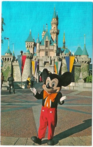 California Postcard Anaheim Disney Magic Kingdom Mickey Mouse Sleeping Beauty