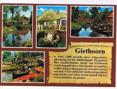 Holland Netherland Postcard Giethoorn Multi View History