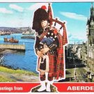 Scotland UK Postcard Greetings From Aberdeen Piper Harbour Union Street