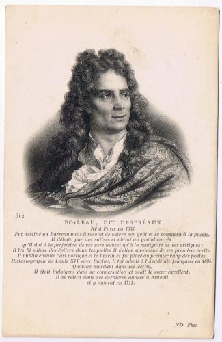 France Postcard Nicolas Boileau Dit Despreaux Poet