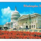 DC Postcard Washington Capitol Building Flowers