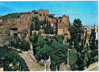 Malaga Spain Postcard Alcazaba Moorish Fortress