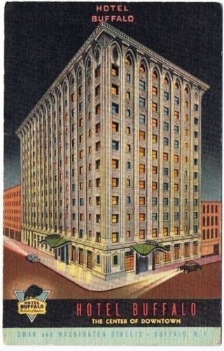 Buffalo New York Postcard Hotel Buffalo Advertising