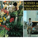 Singapore Postcard Chinatown Market Trishaw Rider
