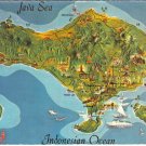 Indonesia Postcard Bali Java Sea Indonesian Ocean Pictoral Map