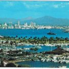 California Postcard San Diego Bay Palm Trees Pleasure Craft Shelter Island