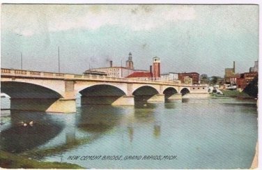 VINTAGE Grand Rapids Michigan Postcard New Cement Bridge 1908 Rotograph E Series
