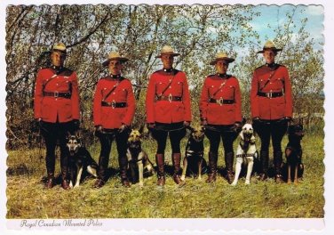 Canada Postcard RCMP Royal Canadian Mounted Police Dogs