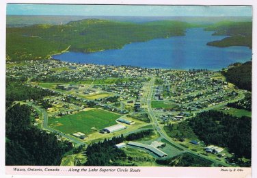 Ontario Postcard Wawa Lake Superior Circle Route Aerial View