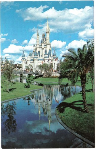 Florida Postcard Walt Disney Magic Kingdom Cinderella Castle Gothic Spires