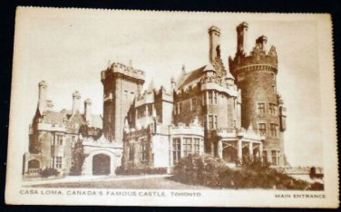 VINTAGE Casa Loma Castle, Toronto Postcard