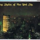New York Postcard NYC Night Chrysler Pan-Am Empire State Buildings