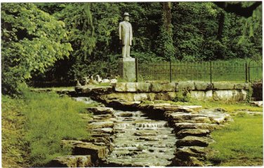 Tennessee Postcard Lynchburg Jack Daniels Distillery Statue & Spring