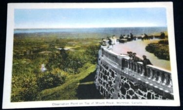 Montreal Canada Postcard Mount Royal Observation Point