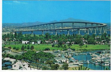 California Postcard San Diego Coronado Bridge US Naval Station North Island