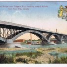 Ontario Postcard Fort Erie Peace Bridge Niagara River Looking To Buffalo Leslie