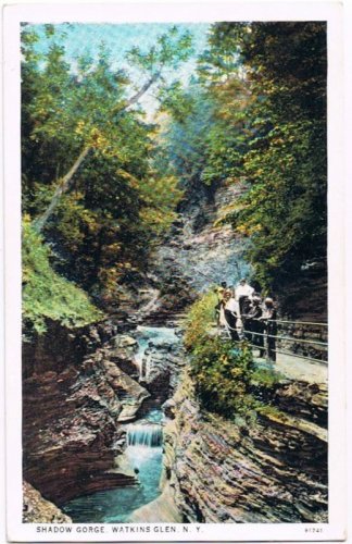 Watkins Glen New York Postcard Shadow Gorge Curteich R-91741 1922