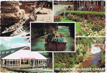 Ausable Chasm New York Postcard Famous Ausable Chasm Adirondacks