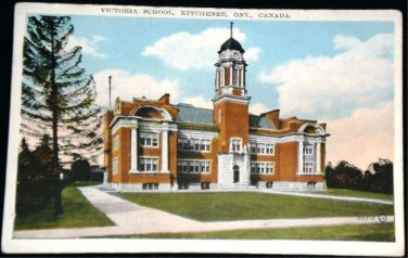 VINTAGE Kitchener Ontario Postcard  Victoria School Valentine