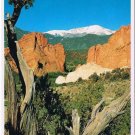 Colorado Postcard Pikes Peak From Mesa Overlooking Garden Of The Gods