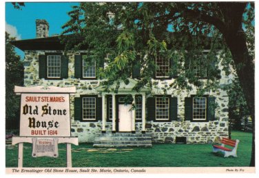 Ontario Postcard Sault Ste Marie Ermatinger Old Stone House