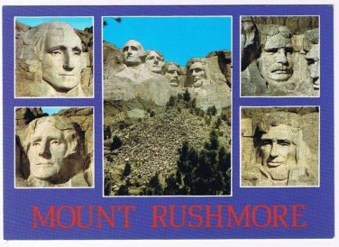 South Dakota Postcard Mount Rushmore Black Hills Four Presidents