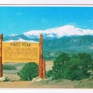 Colorado Postcard Pikes Peak Welcome Sign