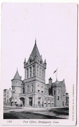 Bridgeport Connecticut Postcard Post Office Smith Murray