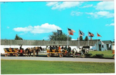 Michigan Postcard Mackinac Island Carriages Historic Fort Mackinac