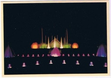 Kennett Square Pennsylvania Postcard Longwood Gardens Nightime Fountain