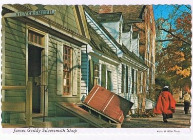 Virginia Postcard Williamsburg James Geddy Silversmith Shop