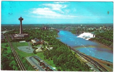 Ontario Postcard Niagara Falls International Centre Skylon Tower Aerial View