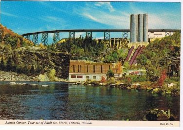 Ontario Postcard Sault Ste Marie Algoma Central Railway Tour Trestle & Dam
