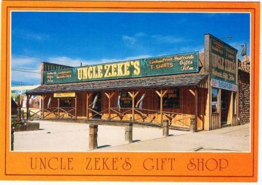Mitchell South Dakota Postcard Uncle Zeke's Gift Shop Across from Corn Palace