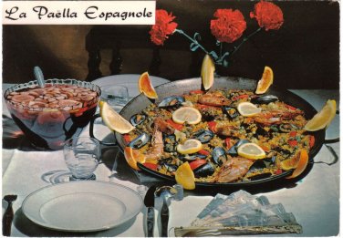Recipe Postcard Paella Espagnole
