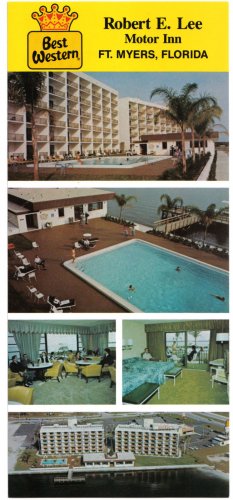 Florida Postcard Fort Myers Robert E Lee Motor Inn Long Card