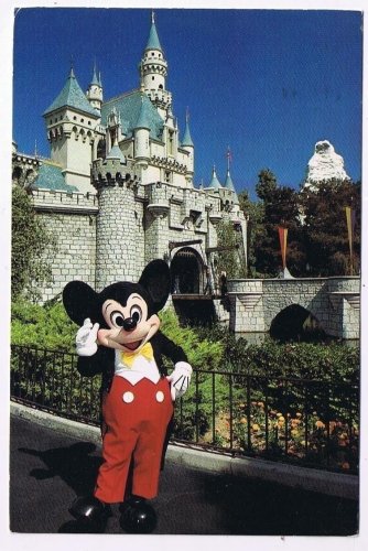 California Postcard Disneyland Mickey Mouse Welcomes You Castle