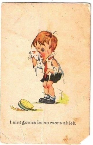 Kiddie Comic Postcard Boy Bloody Nose No More Shiek Charles Twelvetrees