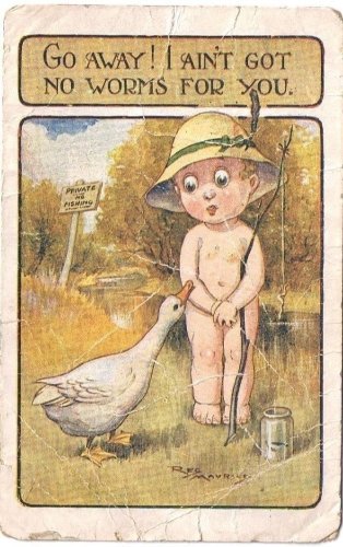 Reg Maurice Comic Postcard Go Away I Ain't Got No Worms For You