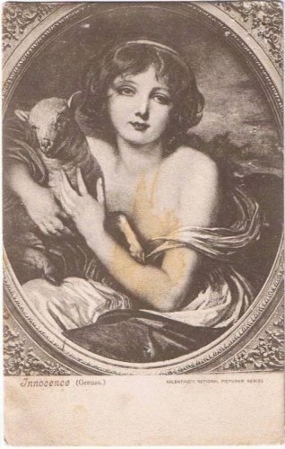 Art Postcard Innocence Greuze Valentine's National Picture Series