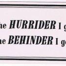 Comic Funny Postcard Hurrider Behinder No 358 1975 Universal Crafts Toronto