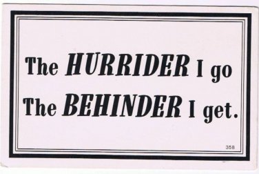 Comic Funny Postcard Hurrider Behinder No 358 1975 Universal Crafts Toronto