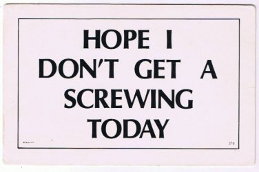 Comic Funny Postcard Screwing Today No 378 1975 Universal Crafts Toronto
