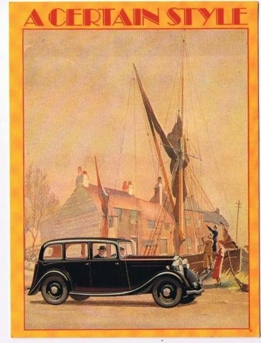 Vintage Car Postcard England Morris Ship At Dock Ad Reproduction