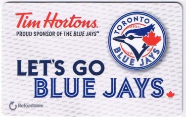 Tim Horton's 2018 Gift Card MLB Toronto Blue Jays No Value