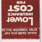 Matchbook Cover H C Folkening Agency New Palestine Indiana