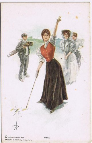 Comic Postcard Fore Ladies Golfing Reinthal & Newman