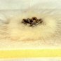 Brooch Pin Antique Gold Blossom Design With Furry Ring Exquisite 1796 in Box